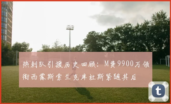 热刺队引援历史回顾：M费9900万领衔西蒙斯索兰克库杜斯紧随其后